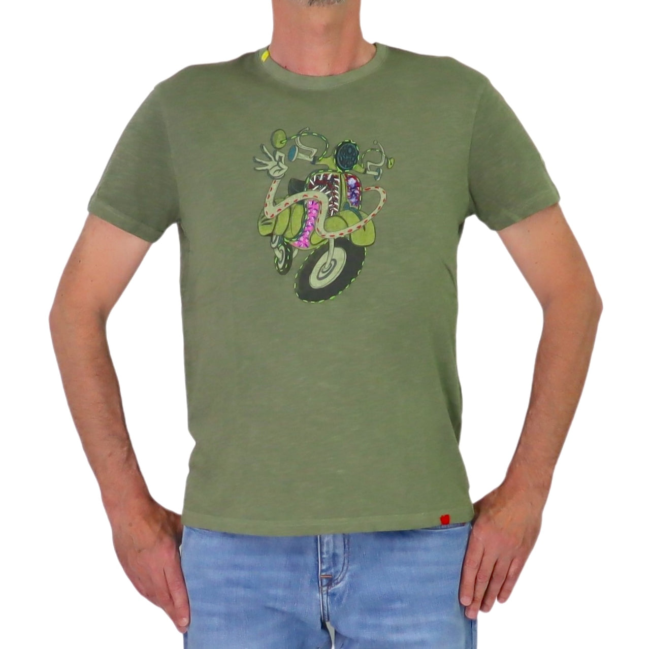 SHOCKLY t-shirt uomo girocollo cotone TS HAND SCOOTER 4T3422 VERDE estate 2026