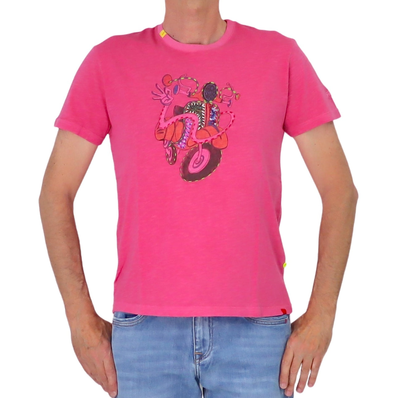 SHOCKLY t-shirt uomo girocollo cotone TS HAND SCOOTER 4T3417 ROSSO FRAGOLA estate 2026