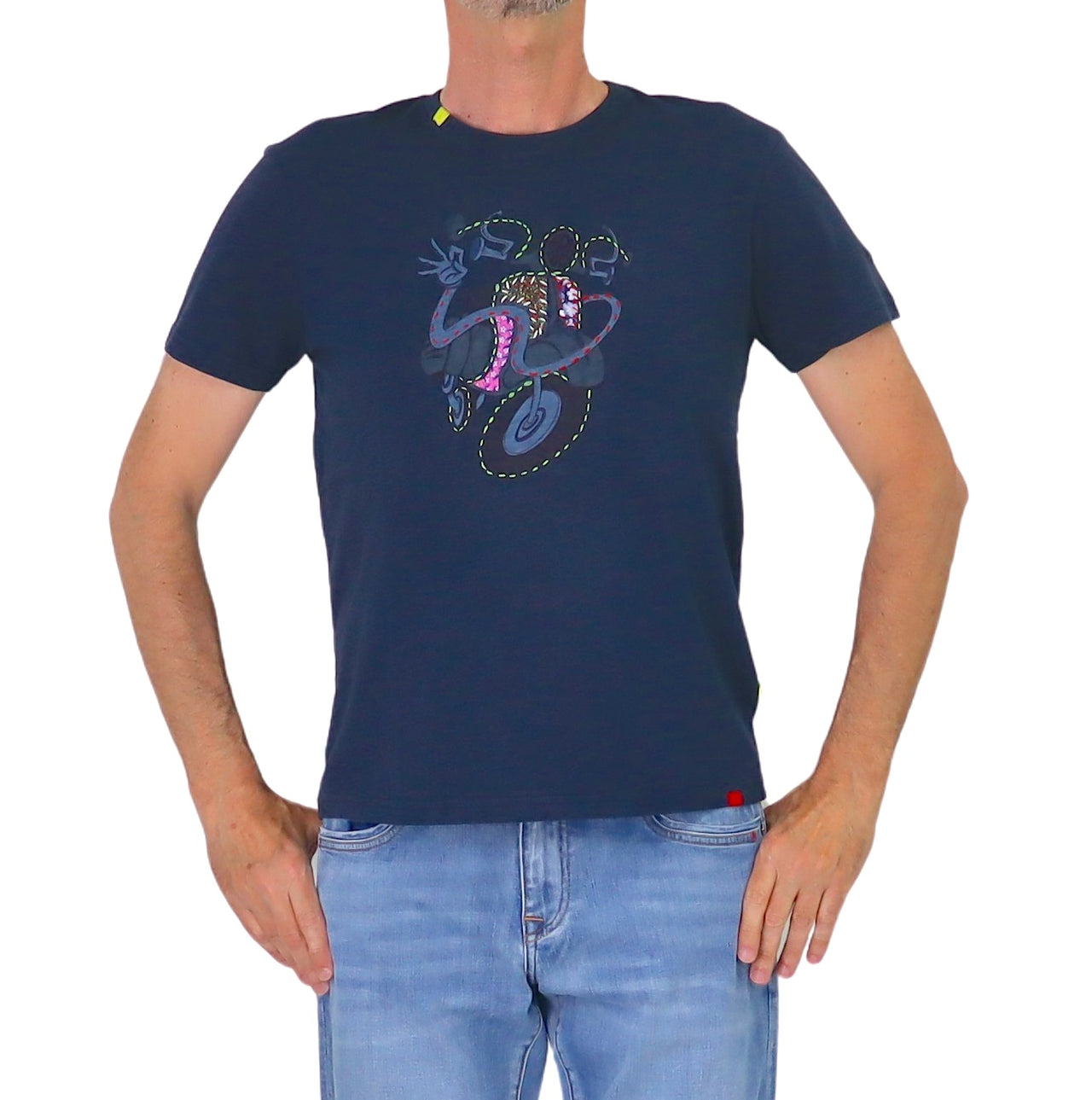 SHOCKLY t-shirt uomo girocollo cotone TS HAND SCOOTER 4T3414 BLU estate 2026