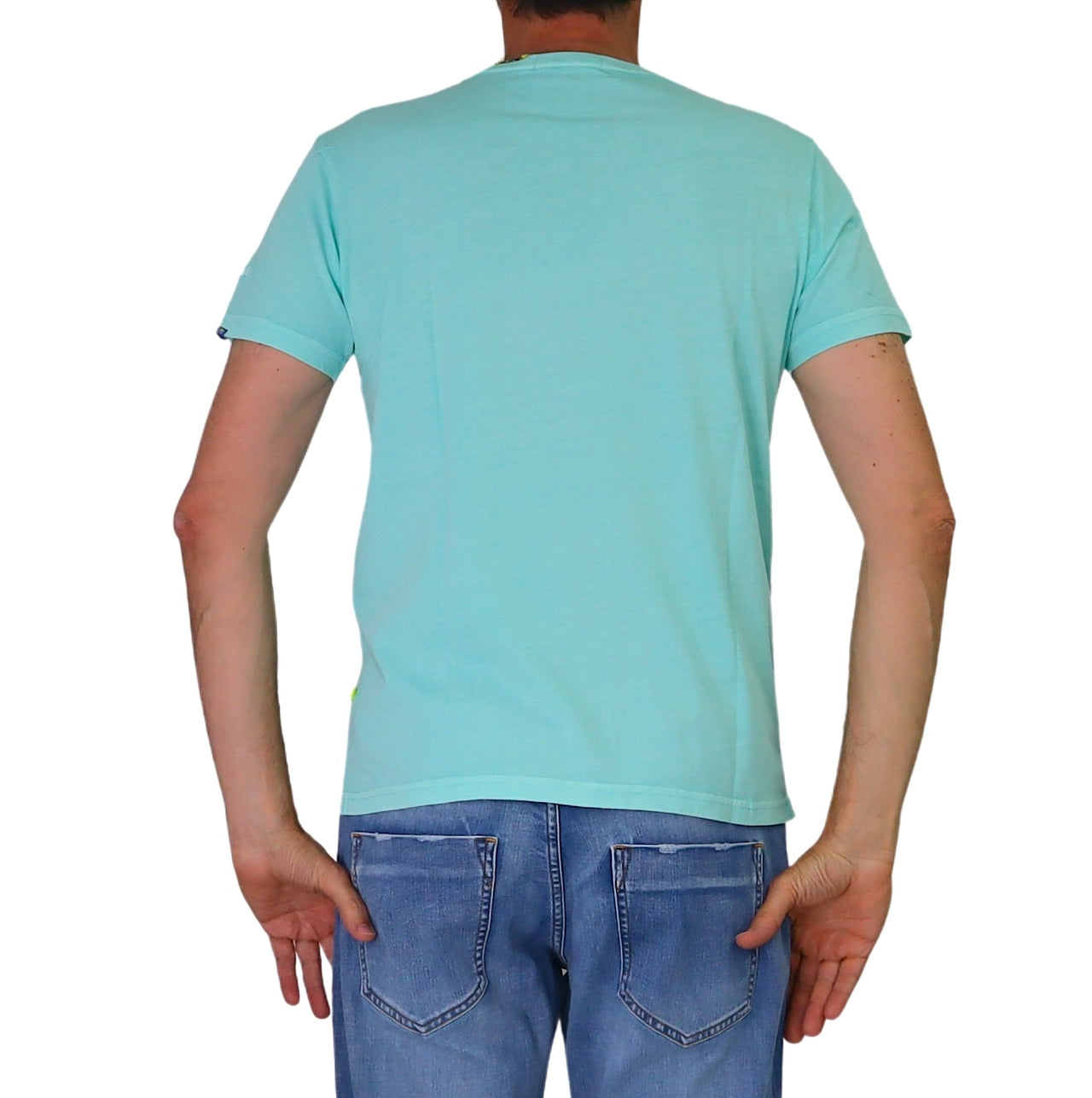 SHOCKLY t-shirt uomo girocollo stampa ape cotone TS HAND APE 4T3012 VERDE ACQUA estate 2026