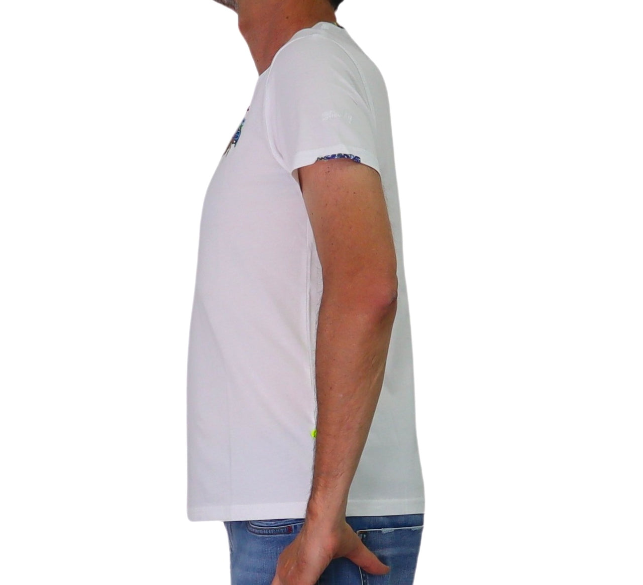 SHOCKLY t-shirt uomo girocollo stampa ape cotone TS HAND APE 4T3001 BIANCO estate 2026