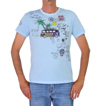 Thumbnail for SHOCKLY t-shirt uomo girocollo cotone TS HAND TRAVEL 4T3210 CELESTE estate 2026