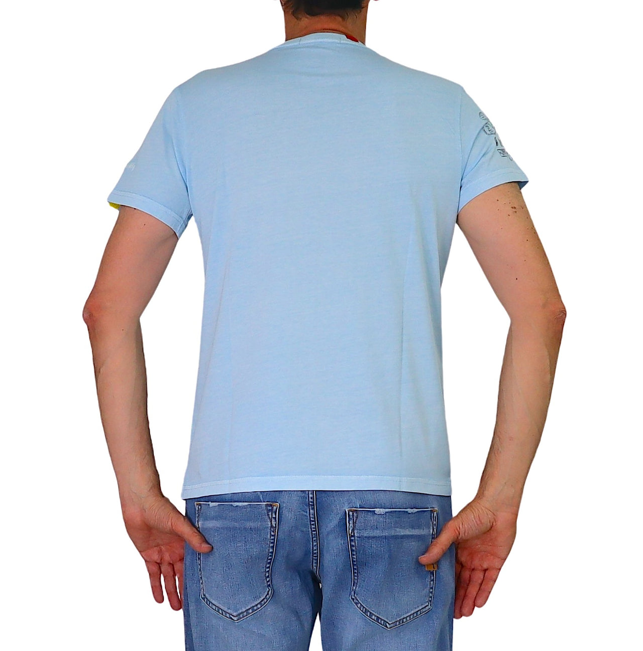 SHOCKLY t-shirt uomo girocollo cotone TS HAND TRAVEL 4T3210 CELESTE estate 2026