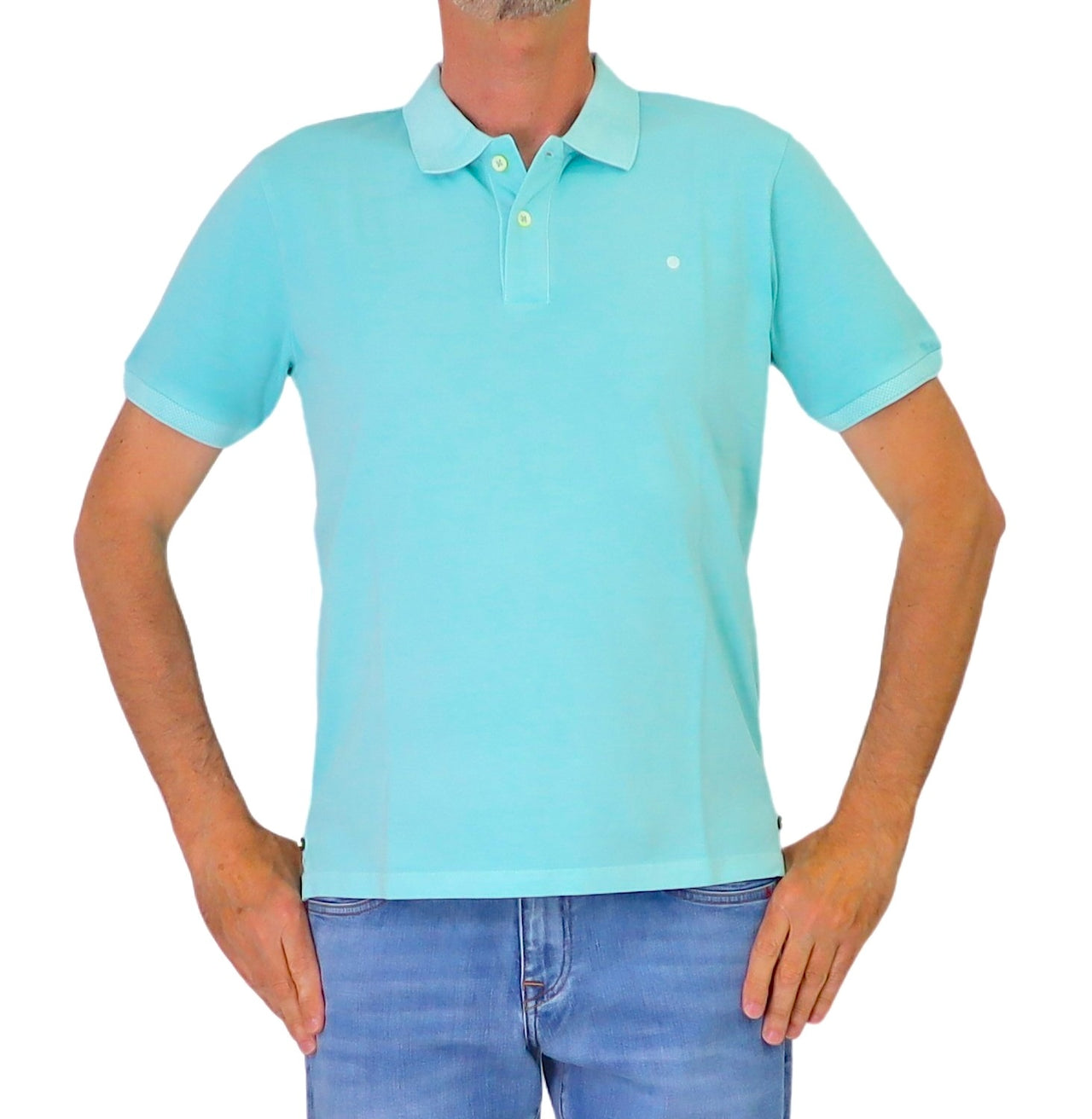 SHOCKLY polo uomo manica corta cotone stretch POLO TALLIN 4X8012 VERDE ACQUA estate 2026