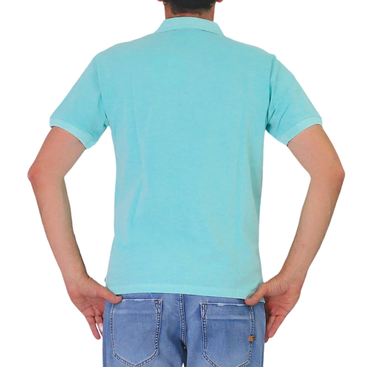 SHOCKLY polo uomo manica corta cotone stretch POLO TALLIN 4X8012 VERDE ACQUA estate 2026