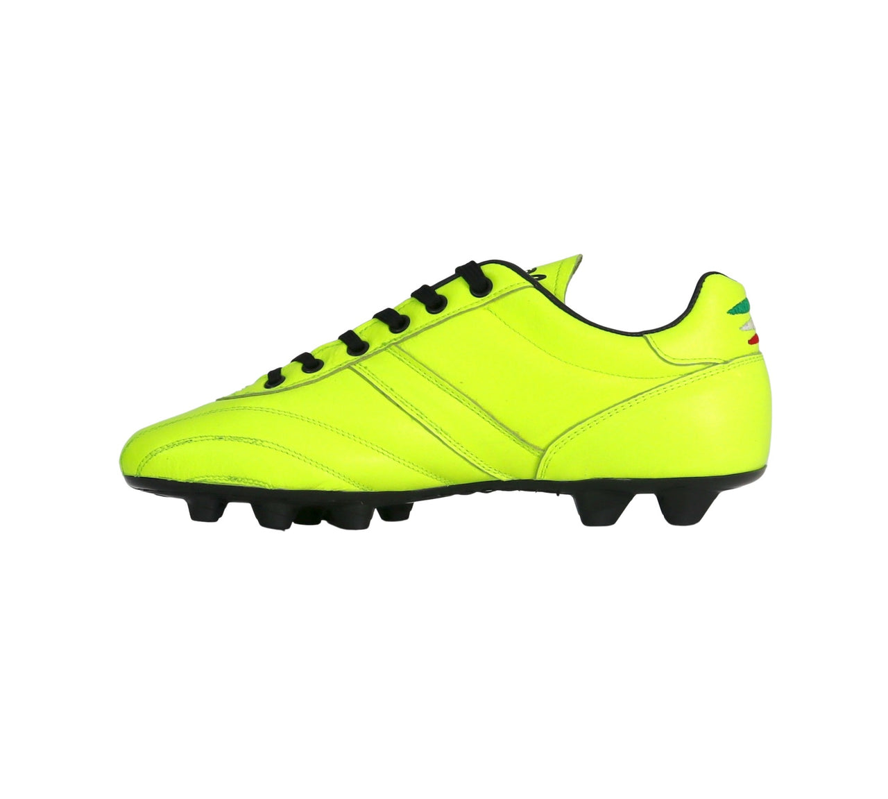 RYAL scarpe calcio artigianale tacchetti fissi 75 ANNI FG TECH GIALLO FLUO