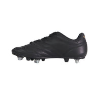Thumbnail for RYAL scarpe calcio artigianali pelle vitello tacchetti misti ITALY MIX SG NERO