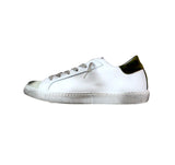 2STAR scarpe sneaker uomo pelle low 2SU4003 035 BIANCO VERDE inverno 2023