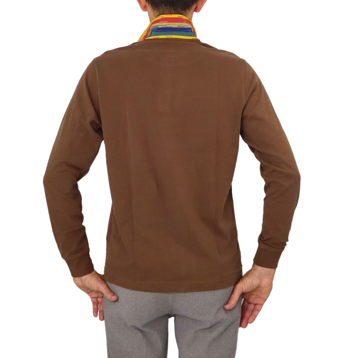 HARMONT&BLAINE polo uomo manica lunga LRK358 021109 725 MARRONE inverno 2023