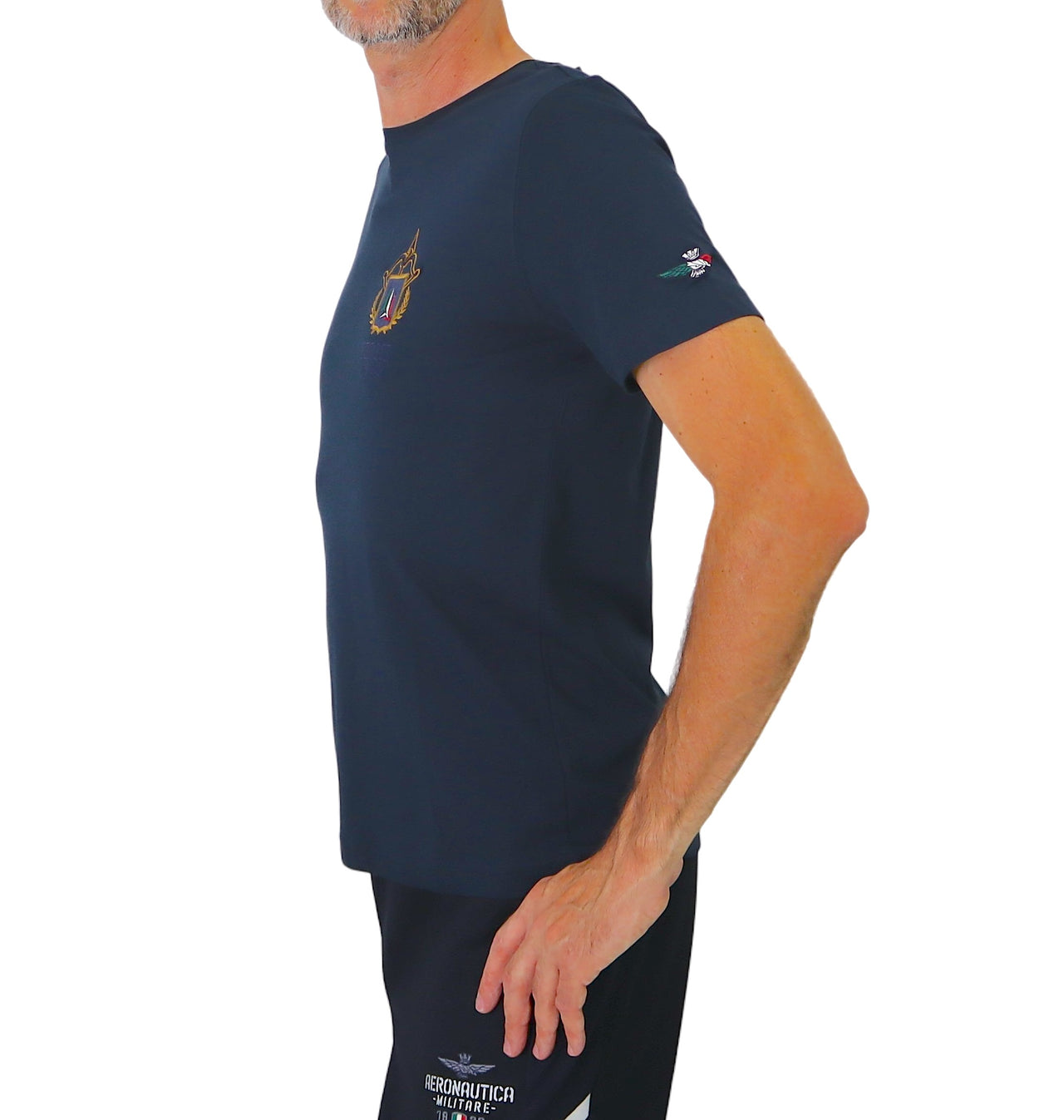 AERONAUTICA MILITARE t-shirt uomo cotone 232TS2155J538 08358 BLU inverno 2023