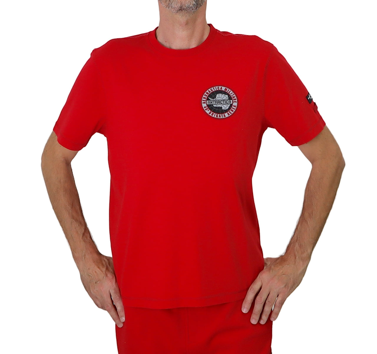AERONAUTICA MILITARE t-shirt uomo cotone 232TS2143J611 19307 ROSSO inverno 2023