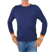 Thumbnail for SHOCKLY maglione uomo scollo giro cotone LIVIGNO ROUND 7M5317 BLU inverno 2023