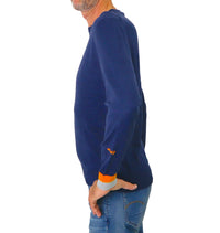 Thumbnail for SHOCKLY maglione uomo scollo giro cotone LIVIGNO ROUND 7M5317 BLU inverno 2023