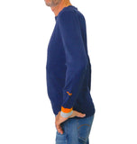 SHOCKLY maglione uomo scollo giro cotone LIVIGNO ROUND 7M5317 BLU inverno 2023