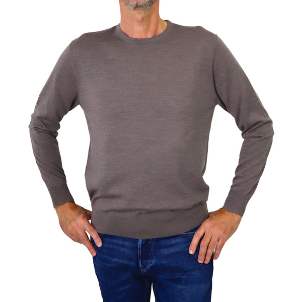 SHOCKLY maglione uomo girocollo lana PATCH ROUND 7M7487 TORTORA inverno 2023