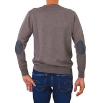 Thumbnail for SHOCKLY maglione uomo girocollo lana PATCH ROUND 7M7487 TORTORA inverno 2023