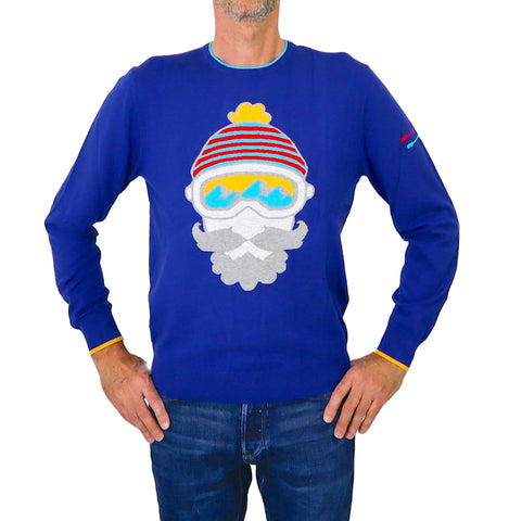 SHOCKLY maglione uomo girocollo MOUSTAKE ROUND 7M4314 BLUETTE inverno 2023