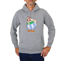 Thumbnail for EQUIPE 55 felpa uomo cotone cappuccio HOE 114 OBELIX GRIGIO inverno 2023