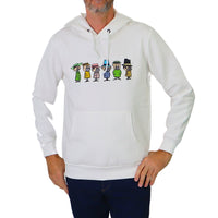 Thumbnail for EQUIPE 55 felpa uomo cotone cappuccio HOE 122 WANTED BIANCO inverno 2023
