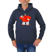 Thumbnail for EQUIPE 55 felpa uomo cotone cappuccio HOE 121 BRUTO BLU inverno 2023