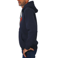 Thumbnail for EQUIPE 55 felpa uomo cotone cappuccio HOE 121 BRUTO BLU inverno 2023