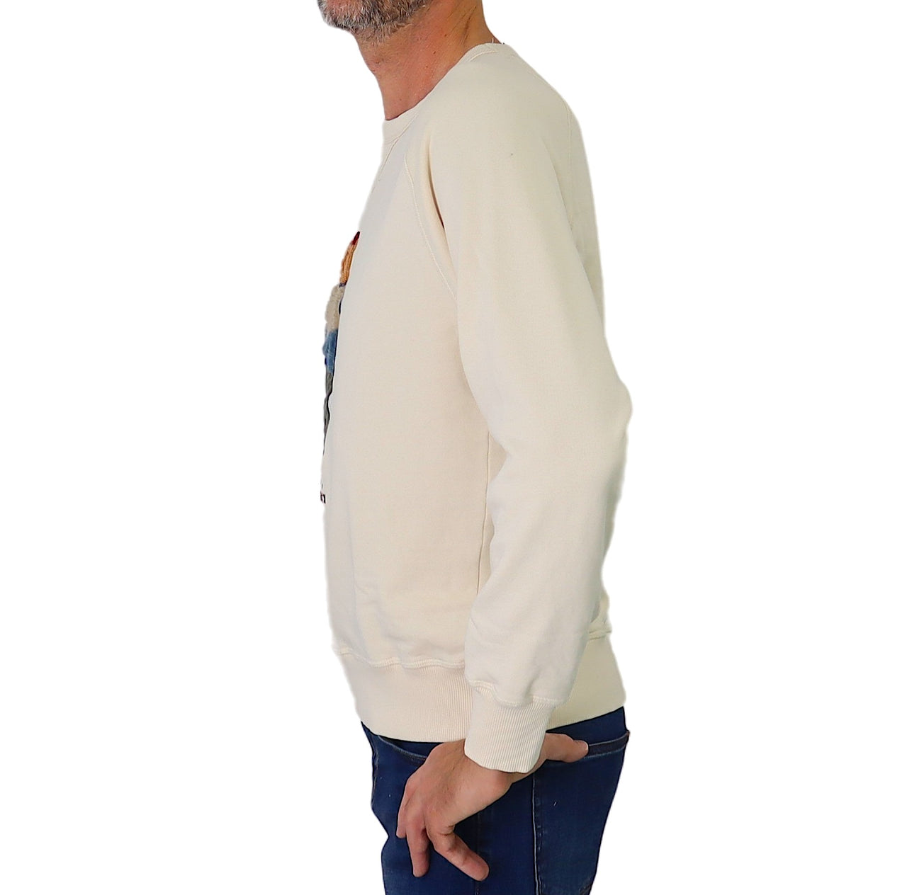 INTHEBOX felpa uomo cotone FELPA GIROCOLLO MR. BOX 142 PANNA inverno 2023