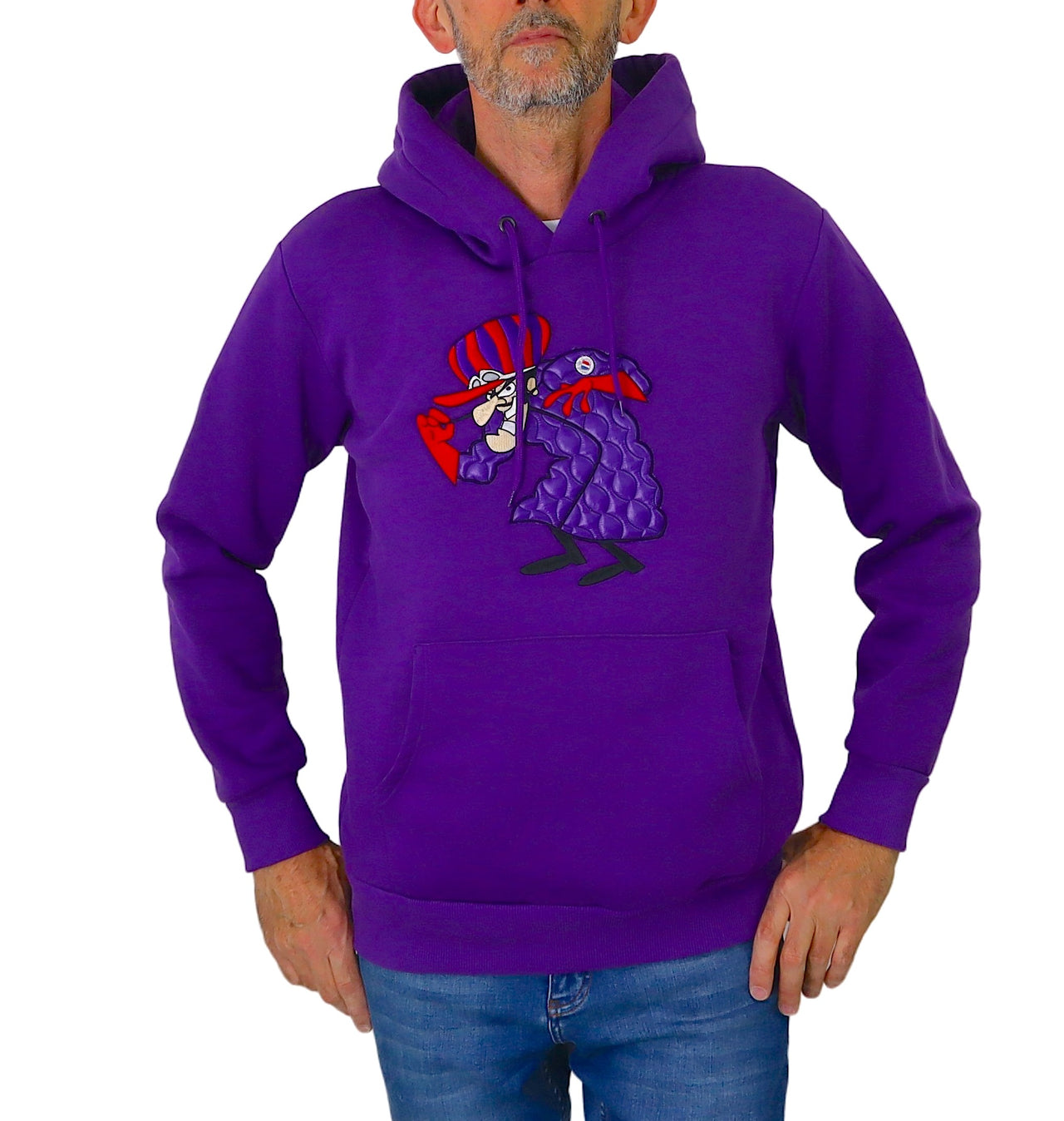 EQUIPE 55 felpa uomo cotone cappuccio HOE 113 DASTARDLY VIOLA