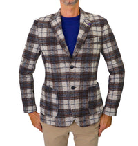 Thumbnail for DISTRETTO 12 giacca uomo lana check JACKET KLAD GA1104 001 NATURALE inverno 2023
