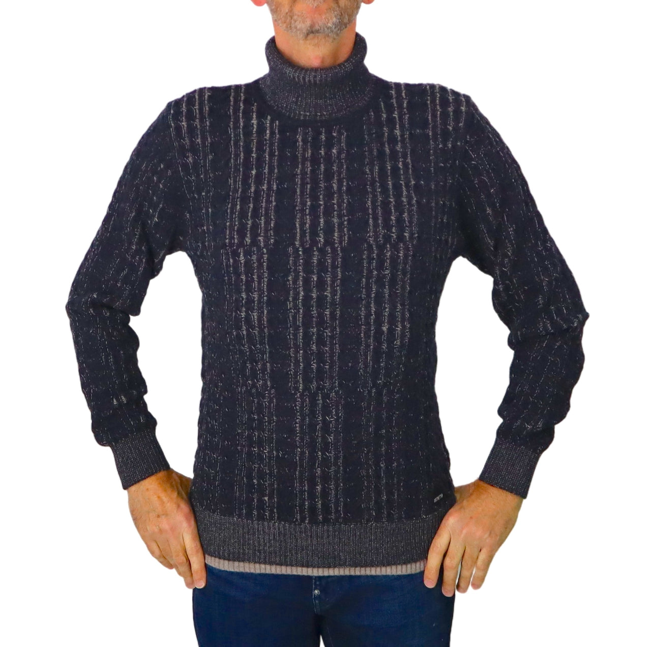 DISTRETTO 12 maglione uomo collo alto lana H NECK MA1054 0002 BLU