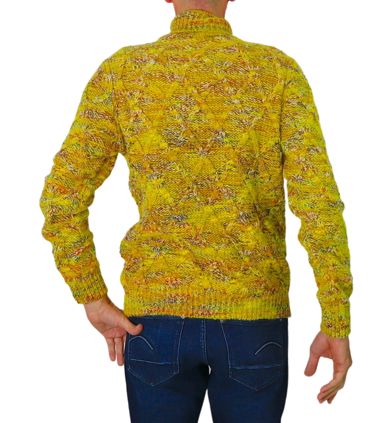 DISTRETTO 12 maglione uomo collo alto lana H NECK MA1033 0002 OCRA inverno 2023