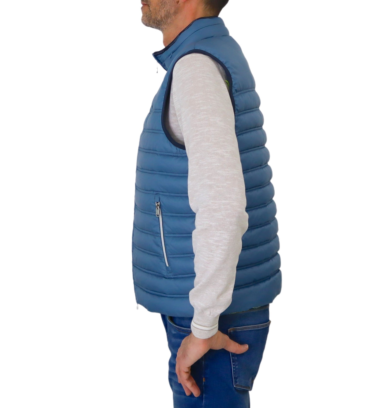 HARMONT&BLAINE gilet uomo nylon imbottito K0L188 040595 856 BLUETTE estate 2024