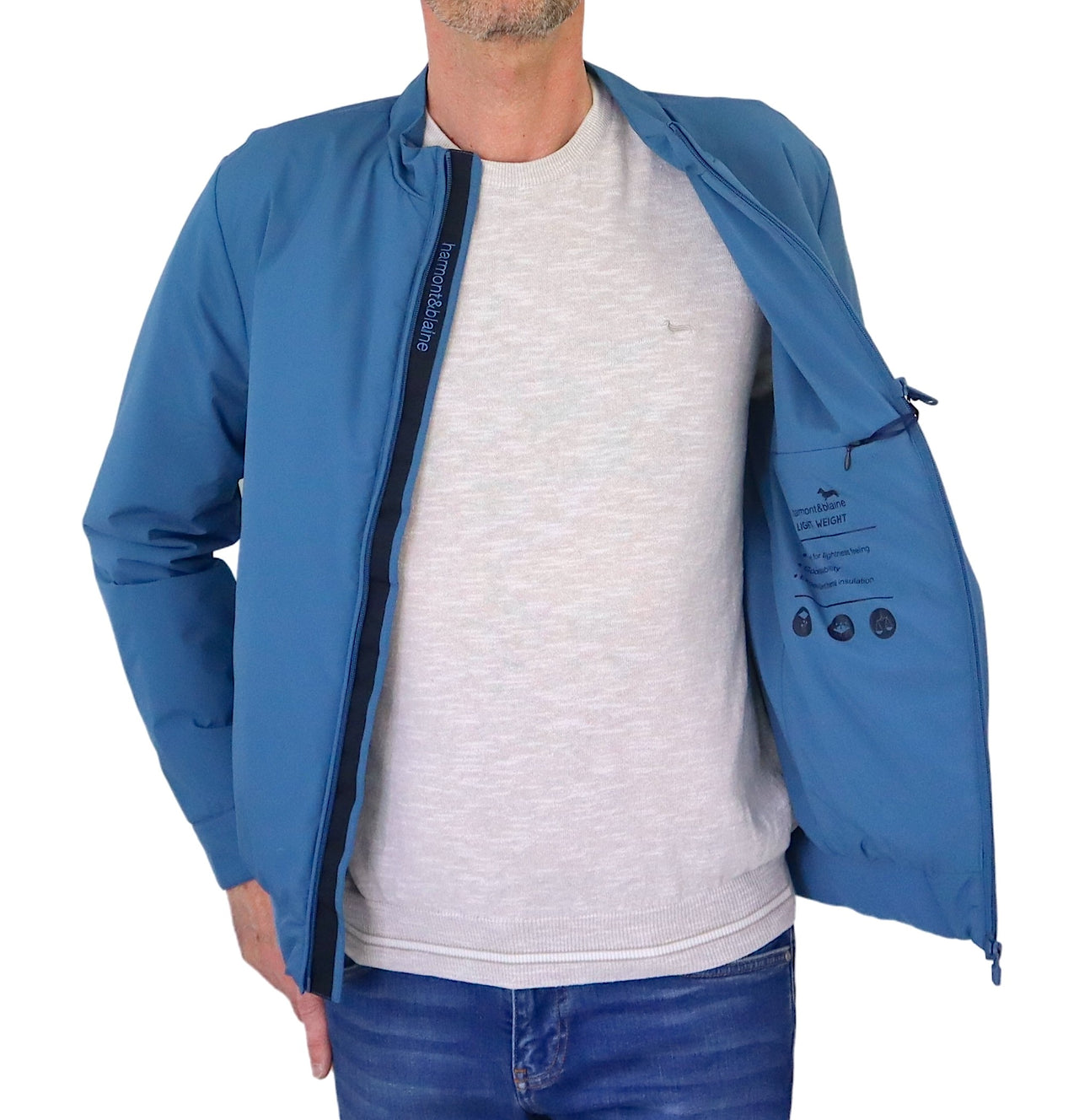 HARMONT&BLAINE giubbino uomo bomber K0L223 040598 856 BLUETTE estate 2024