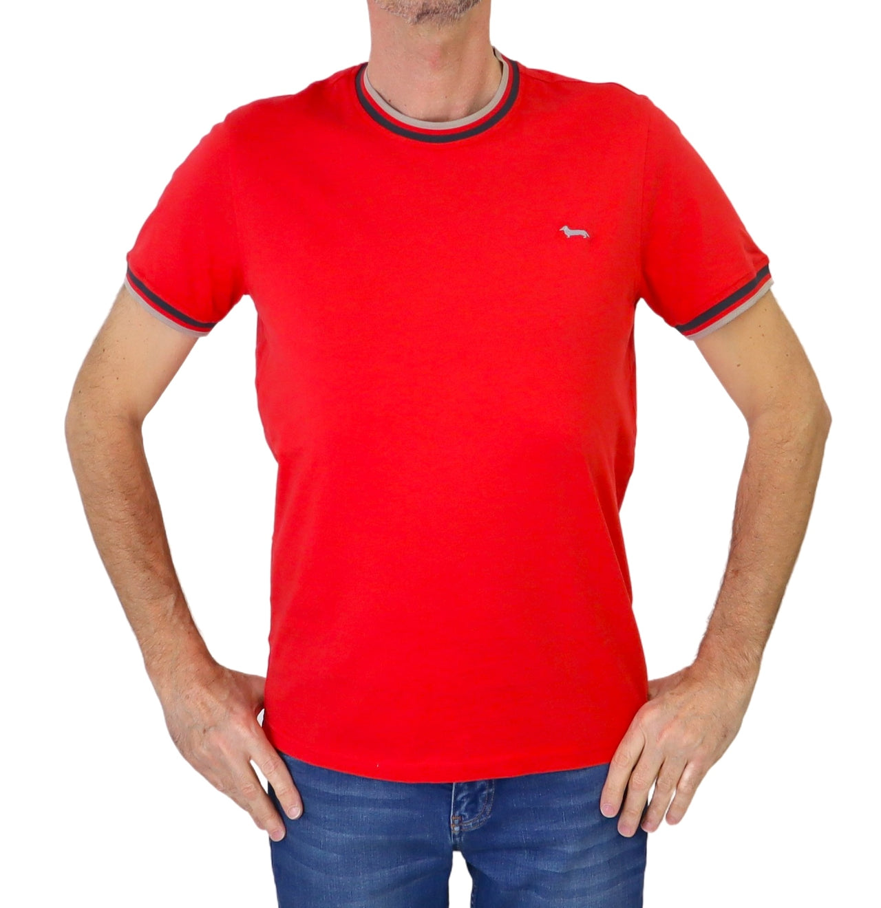 HARMONT&BLAINE t-shirt uomo cotone girocollo IRL188 021223 510 ROSSO estate 2024
