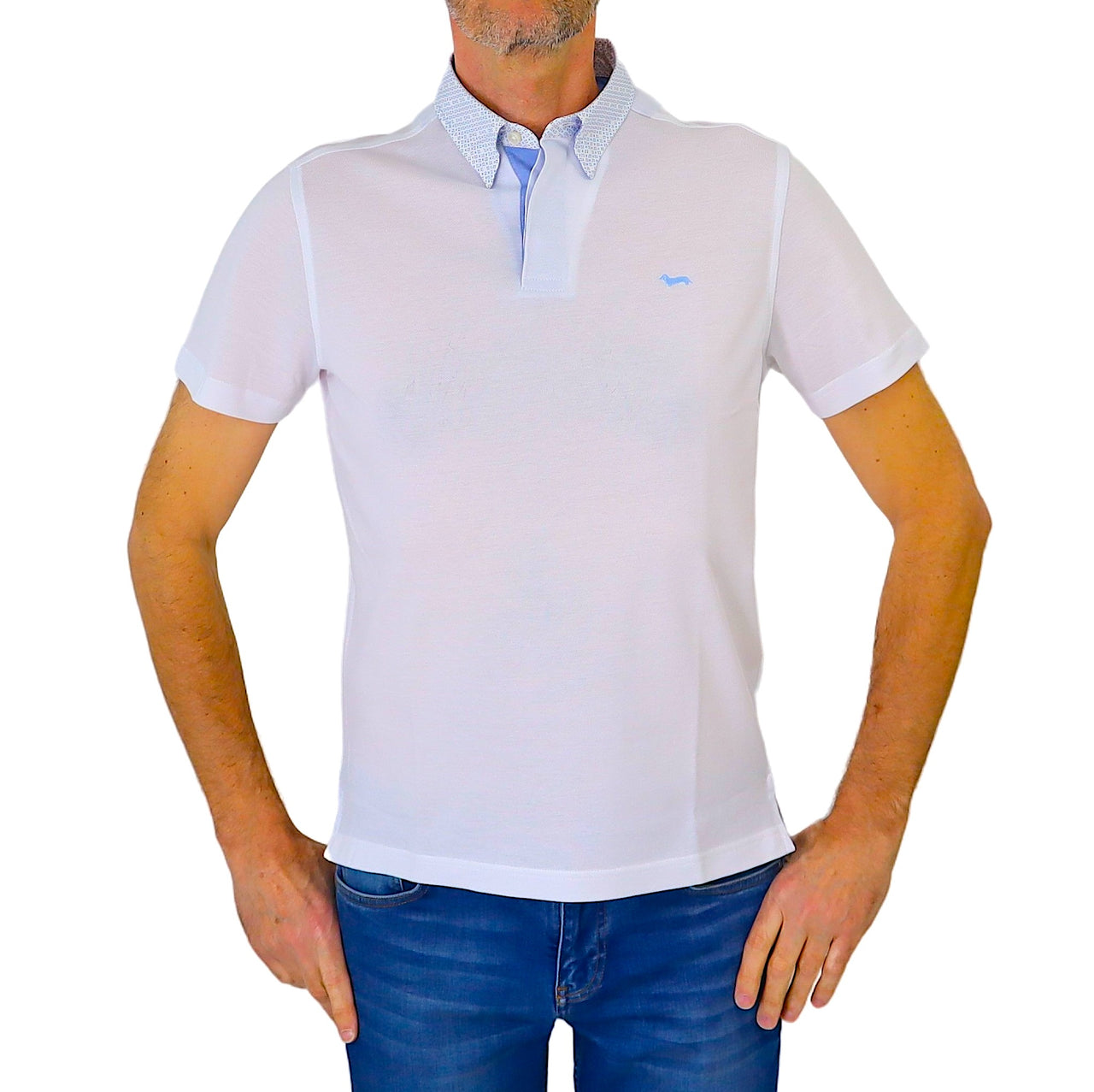 HARMONT BLAINE polo uomo cotone LRL003 S02 020004 100 BIANCO estate dodo.club