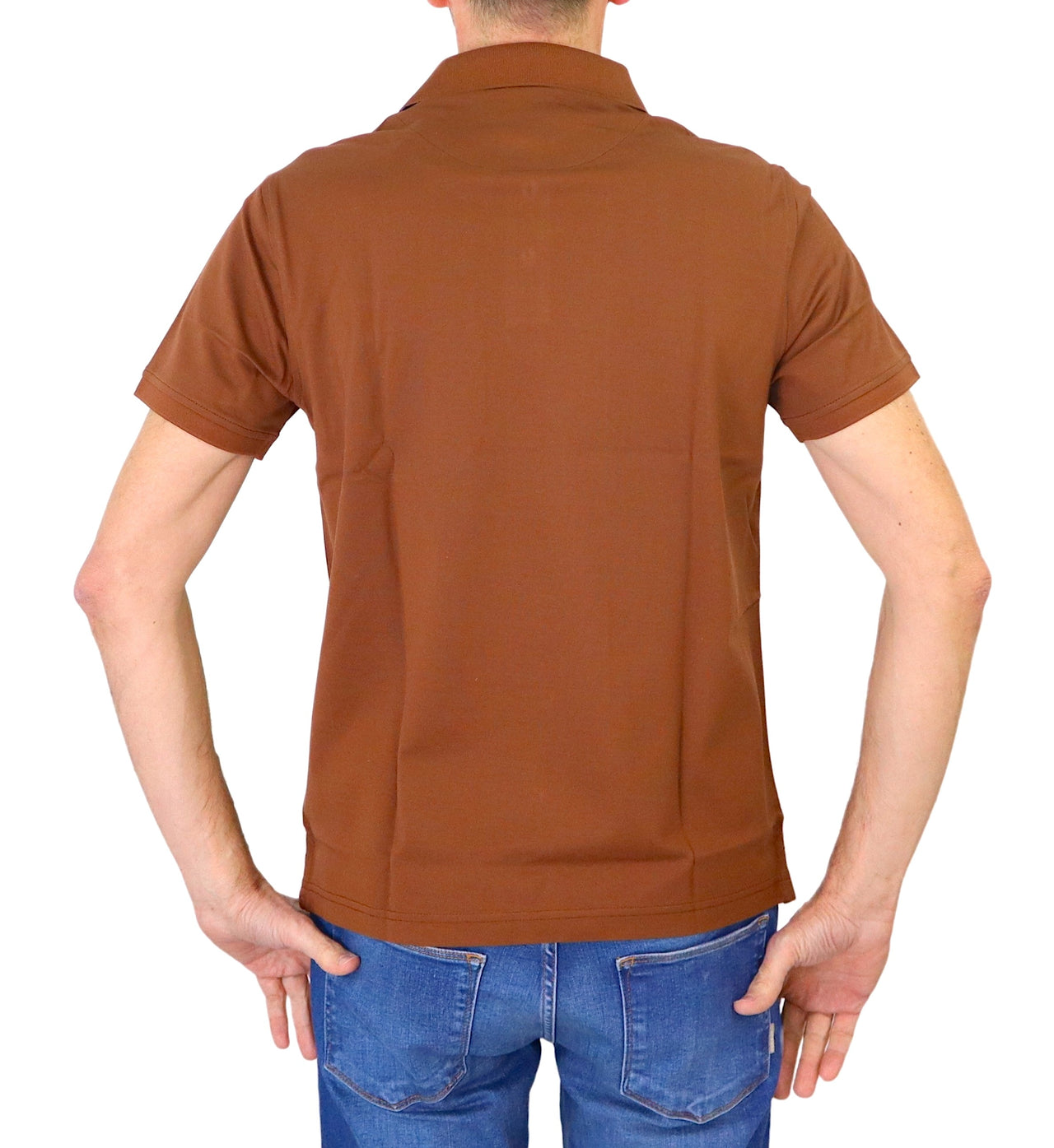 HARMONT & BLAINE polo uomo cotone LRL372 021215 700 MARRONE estate 2024