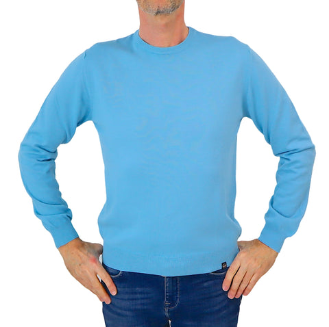 COLMAR maglione uomo cotone giro 4479T 3XM EXPLORING 645 CELESTE estate 2024
