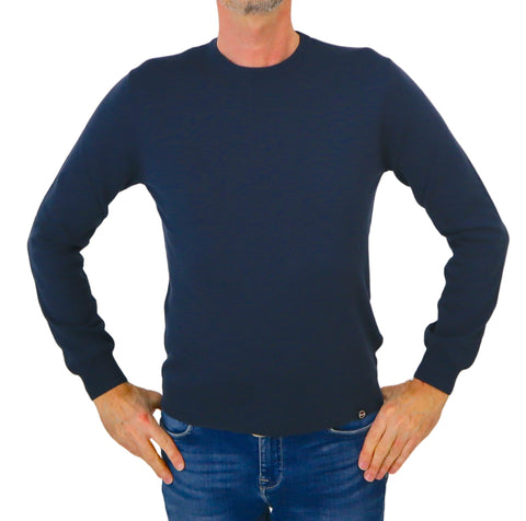 COLMAR maglione uomo cotone giro 4479T 3XM EXPLORING 68 BLU estate 2024