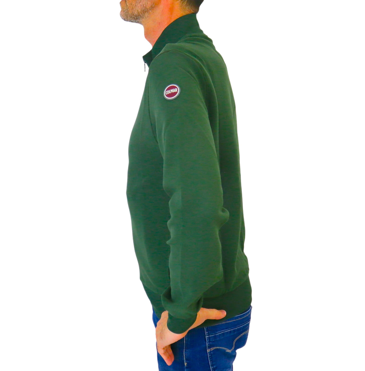 COLMAR felpa uomo cotone full zip 6152 1XL NOWER 82A VERDONE estate 2024