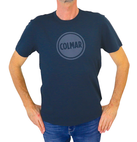 COLMAR t-shirt uomo manica corta cotone 7563 6SH FRIDA 68 BLU estate 2024
