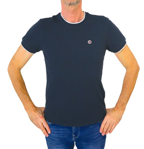 COLMAR t-shirt uomo cotone girocollo 7506 4SH MONDAY 68 BLU estate 2024