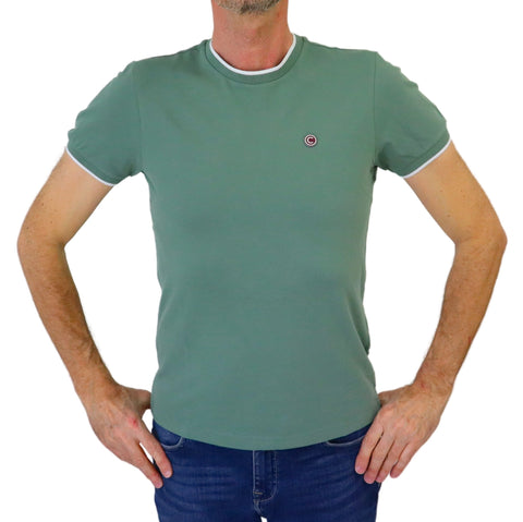 COLMAR t-shirt uomo cotone girocollo 7506 4SH MONDAY 647 VERDE estate 2024