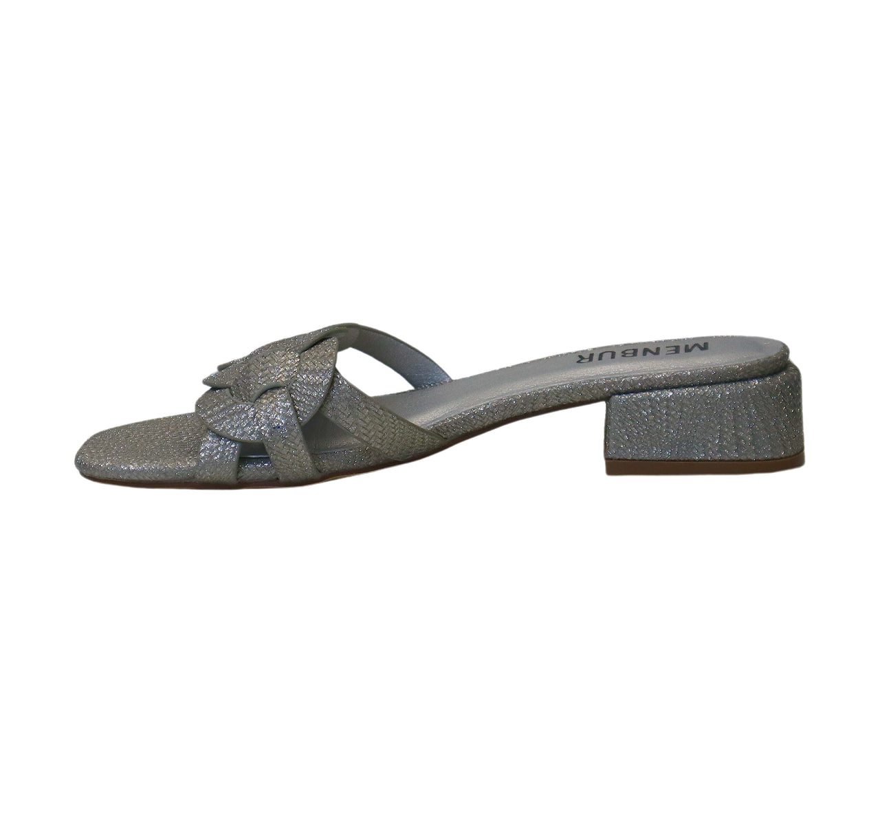 MENBUR sandali donna mules glitter punta aperta 25277 0009 ARGENTO estate 2024