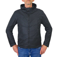 Thumbnail for COLMAR giubbino uomo bomber cappuccio 1874 3XW WAXED 99 NERO vintage estate 2025