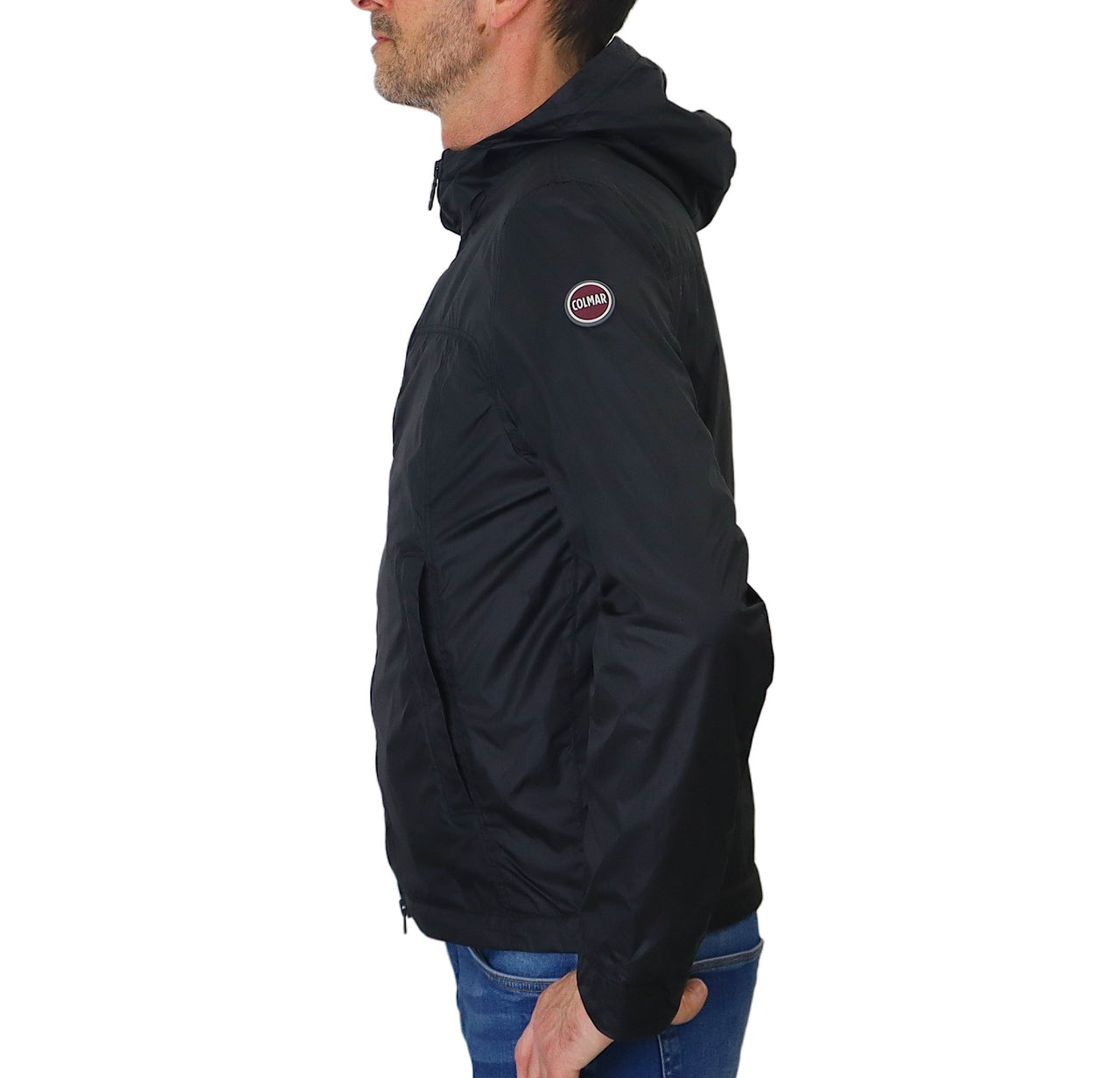 COLMAR giubbino uomo bomber cappuccio 1874 3XW WAXED 99 NERO vintage estate 2025