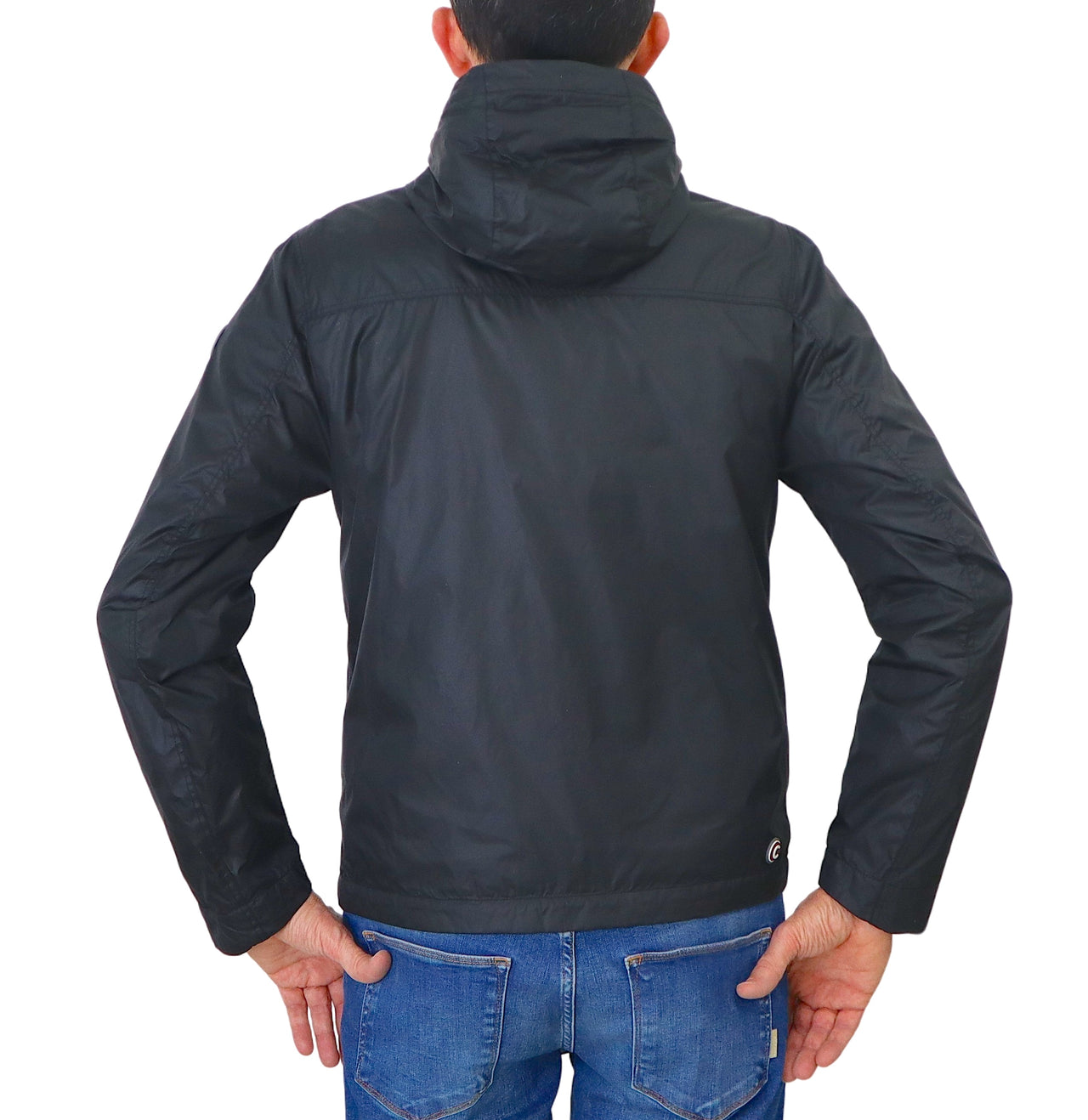 COLMAR giubbino uomo bomber cappuccio 1874 3XW WAXED 99 NERO vintage estate 2025