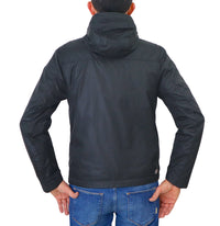 Thumbnail for COLMAR giubbino uomo bomber cappuccio 1874 3XW WAXED 99 NERO vintage estate 2025