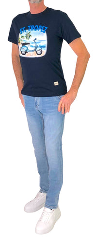 Thumbnail for TAKE TWO t-shirt uomo girocollo stampa vespa cotone UK00603 BLU estate 2026