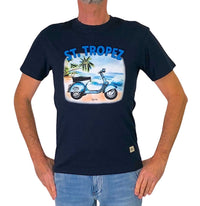 Thumbnail for TAKE TWO t-shirt uomo girocollo stampa vespa cotone UK00603 BLU estate 2026