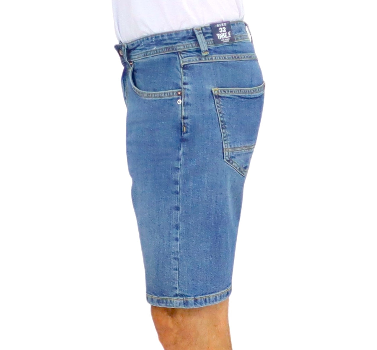 TAKE TWO bermuda uomo jeans stretch ADAM UK05400 BLU MEDIO SCURO estate 2026