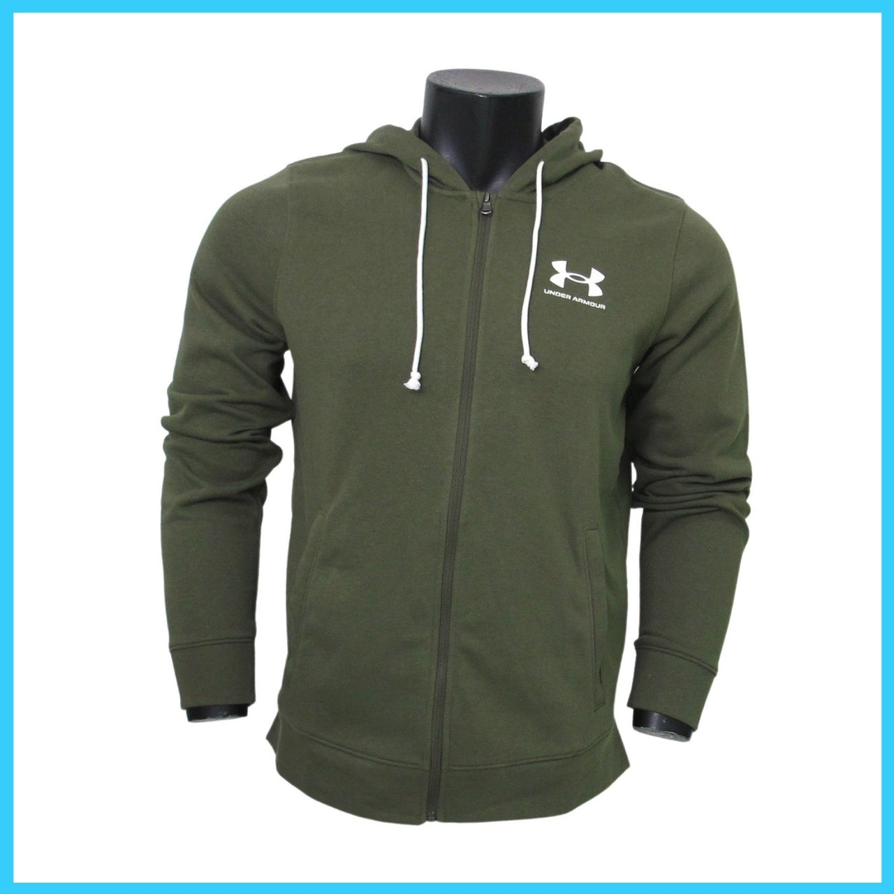 UNDER ARMOUR felpa uomo cotone cappuccio 1370409 390 VERDE